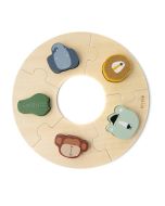 Puzzle drewniane okrągłe ze zwierzątkami