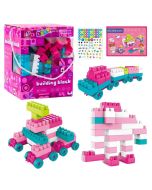 Klocki konstrukcyjne pastelowy róż 150el