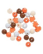 Drewniane koraliki jesienne 16mm 30szt