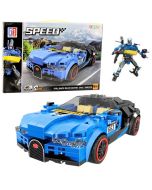 Klocki konstrukcyjne auto 2w1 niebieskie 328el