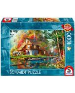 Puzzle PQ 1000 Młyn wodny piękną jesienią