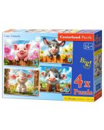 Puzzle x 4 Kontur Cute Animals CASTOR