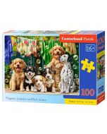 Puzzle 100 Puppies, Laundry and Bird Antics CASTOR