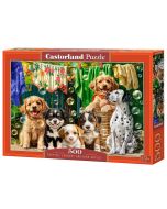 Puzzle 500 Puppies, Laundry and Bird Antics CASTOR