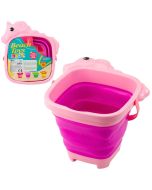 Składane wiaderko silikonowe jednorożec różowe