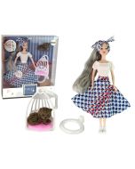 Lalka Emily szare włosy kotek huśtawka