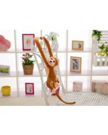 Maskotka małpka z dźwiękiem ciemno brązowa 80cm