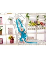 Maskotka małpka z dzieckiem niebieska 70cm