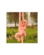 Maskotka małpka z dzieckiem różowa 70cm