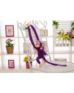 Maskotka małpka z dzieckiem fioletowa 90cm