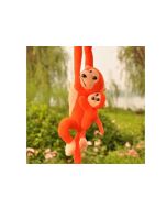 Maskotka małpka z dzieckiem pomarańczowa 90cm