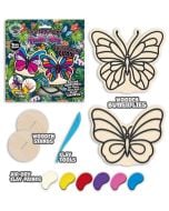 Zestaw do kolorowania plasteliną na drewnie Motyle