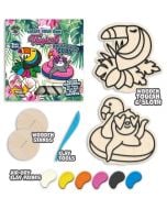 Zestaw do kolorowania plasteliną na drewnie Tropik