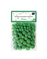 Pompony do dekoracji 80szt Green