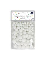 Pompony do dekoracji 80szt White