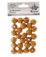 Koraliki drewniane jasno brązowe 25szt