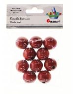 Koraliki drewniane lakierowane brązowe 10szt