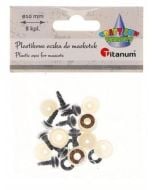 Oczy do maskotek plastikowe 10mm z mocowaniem 8szt
