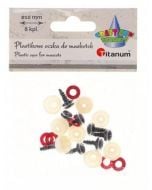 Oczy do maskotek plastikowe 10mm z mocowaniem 8szt
