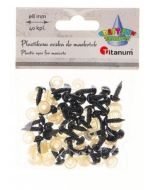 Oczy do maskotek plastikowe 8mm z mocowaniem 50szt