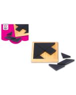 Tangram z naturalnego drewna w pudełku